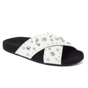 Rebecca Minkoff  White Theo Jewels Leather Sandal